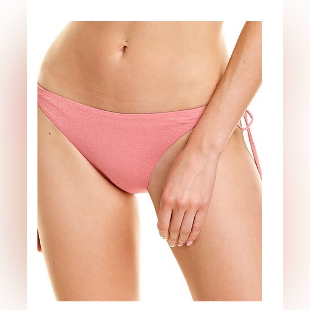 NWT PQ Swim Tie Teeny String Pink Namaste Sparkly Bikini Bottom
Size: L